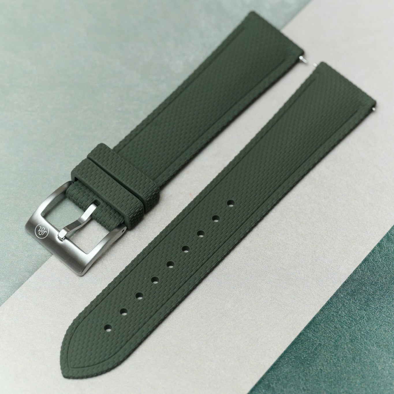 AquaFlex Rubber Classic Strap - Green - The Strap Tailor
