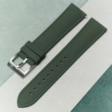 AquaFlex Rubber Classic Strap - Green - The Strap Tailor