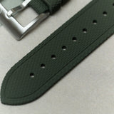 AquaFlex Rubber Classic Strap - Green - The Strap Tailor