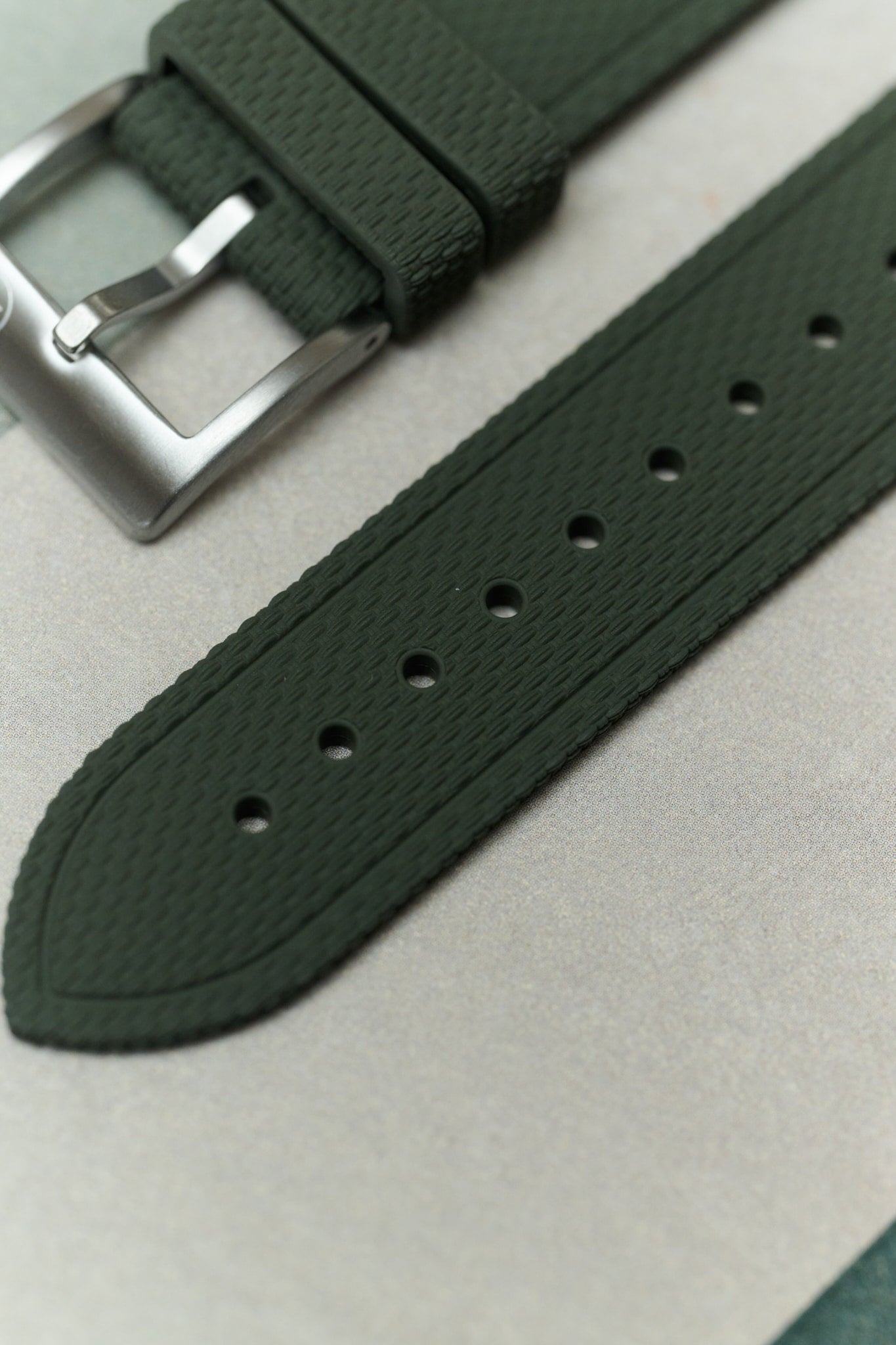 AquaFlex Rubber Classic Strap - Green - The Strap Tailor