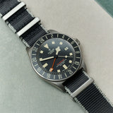 Premium Fabric Watch Strap - Black W/Grey Piping - The Strap Tailor