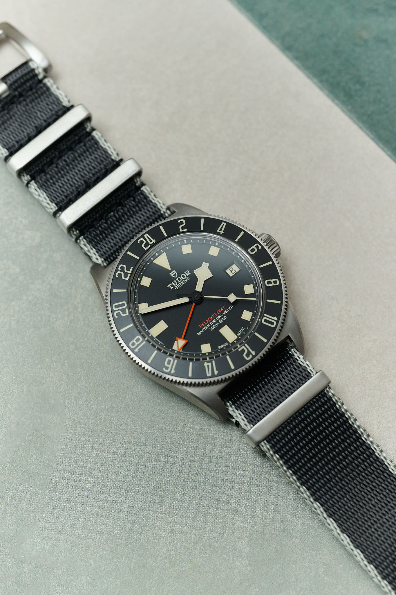 Premium Fabric Watch Strap - Black W/Grey Piping - The Strap Tailor