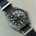 Premium Fabric Watch Strap - Black W/Grey Piping - The Strap Tailor