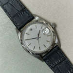 Embossed Crocodile Watch Strap - Black Slimline - RTW - The Strap Tailor
