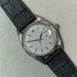Embossed Crocodile Watch Strap - Black Slimline - RTW - The Strap Tailor