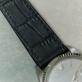 Embossed Crocodile Watch Strap - Black Slimline - RTW - The Strap Tailor