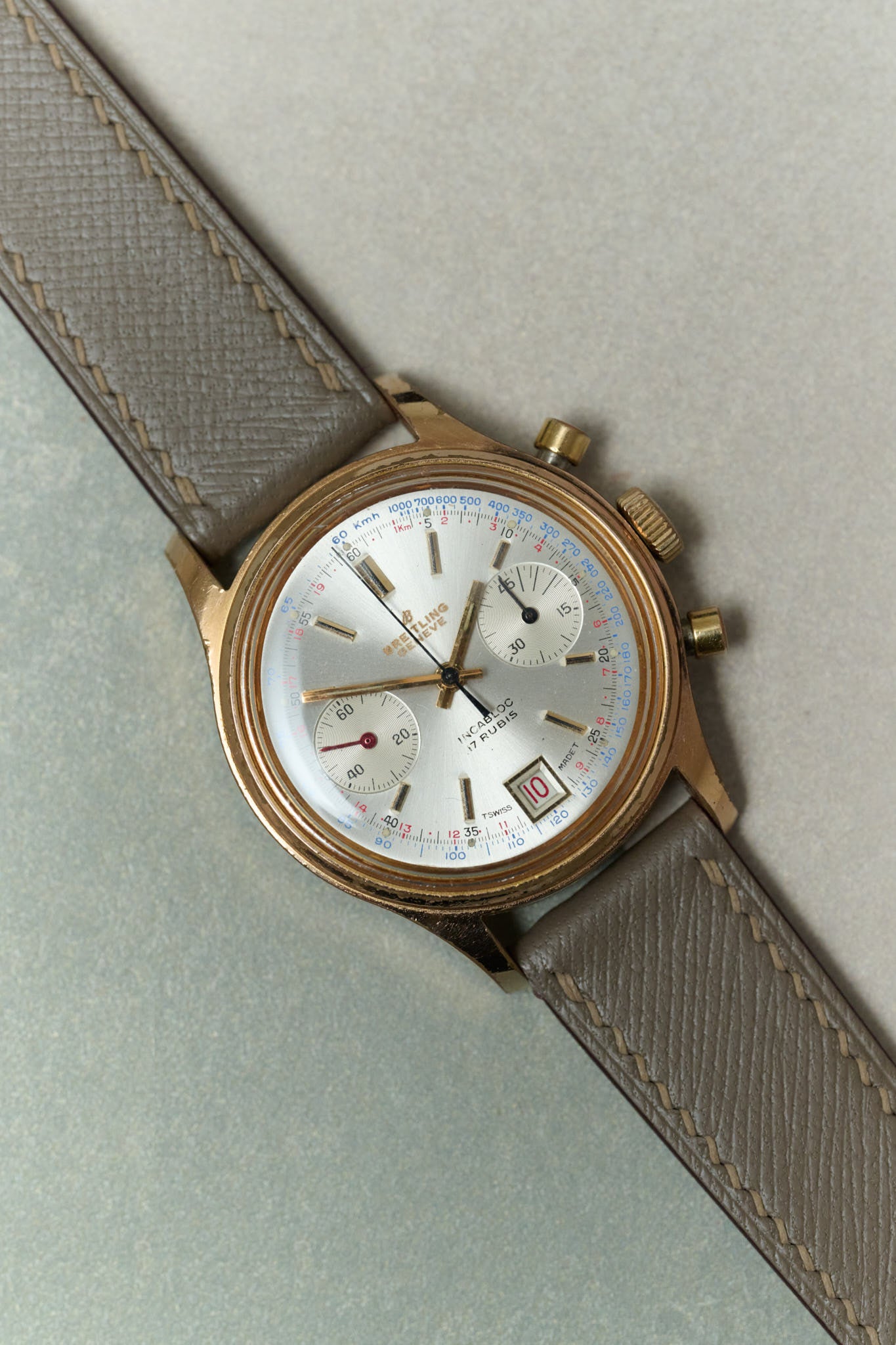 Slimline Saffiano Chevre Strap - Taupe - RTW - The Strap Tailor