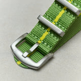 Premium Fabric Watch Strap - Green &amp; Yellow Pin Stripe - The Strap Tailor