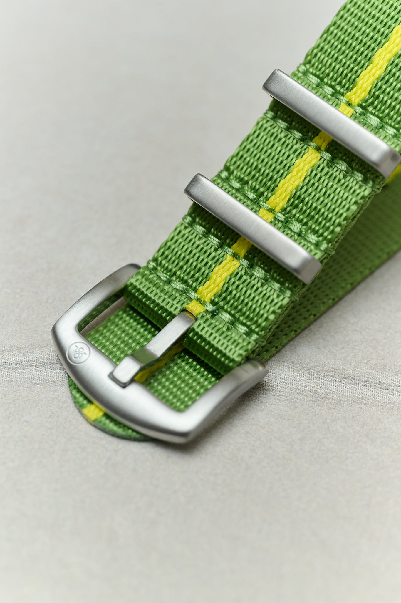 Premium Fabric Watch Strap - Green &amp; Yellow Pin Stripe - The Strap Tailor