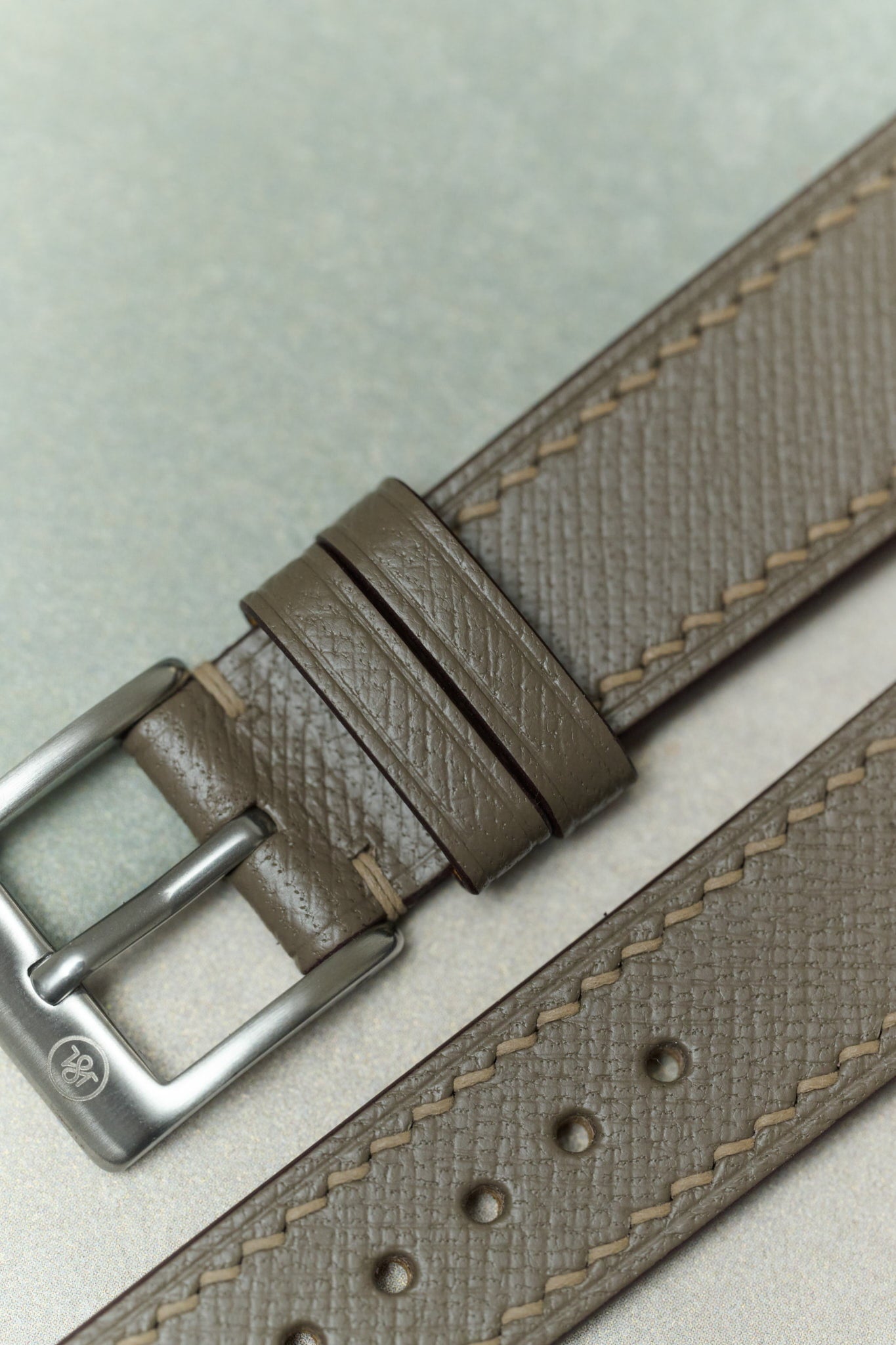 Slimline Saffiano Chevre Strap - Taupe - RTW - The Strap Tailor