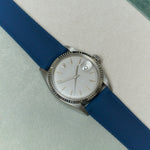 AquaFlex Rubber Classic Strap - Navy Blue - The Strap Tailor