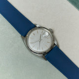 AquaFlex Rubber Classic Strap - Navy Blue - The Strap Tailor