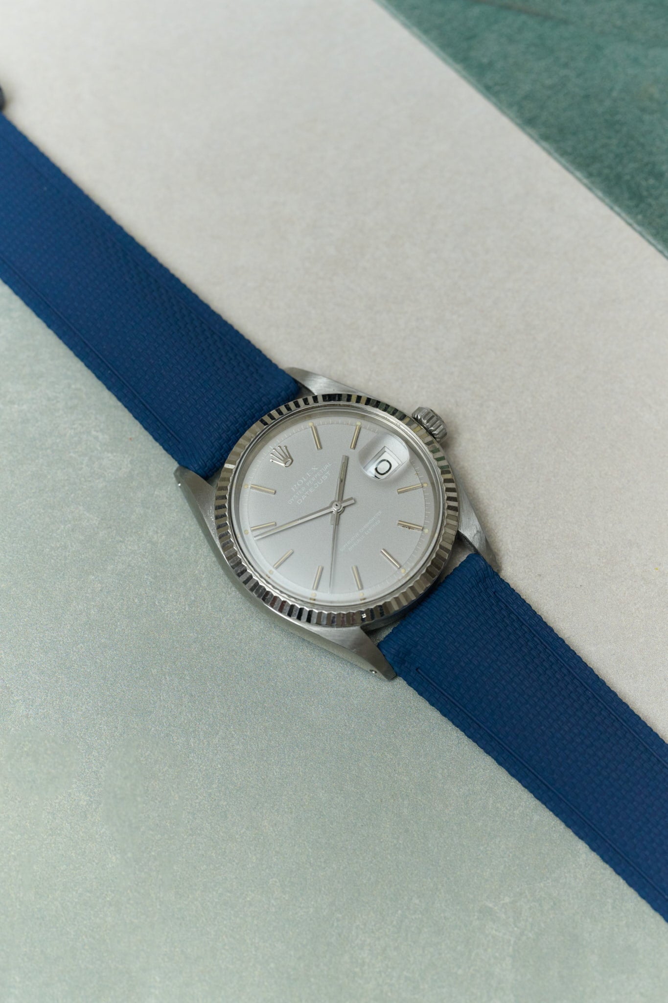 AquaFlex Rubber Classic Strap - Navy Blue - The Strap Tailor