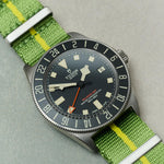 Premium Fabric Watch Strap - Green &amp; Yellow Pin Stripe - The Strap Tailor