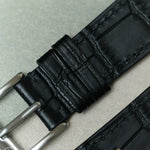 Embossed Crocodile Watch Strap - Black Slimline - RTW - The Strap Tailor