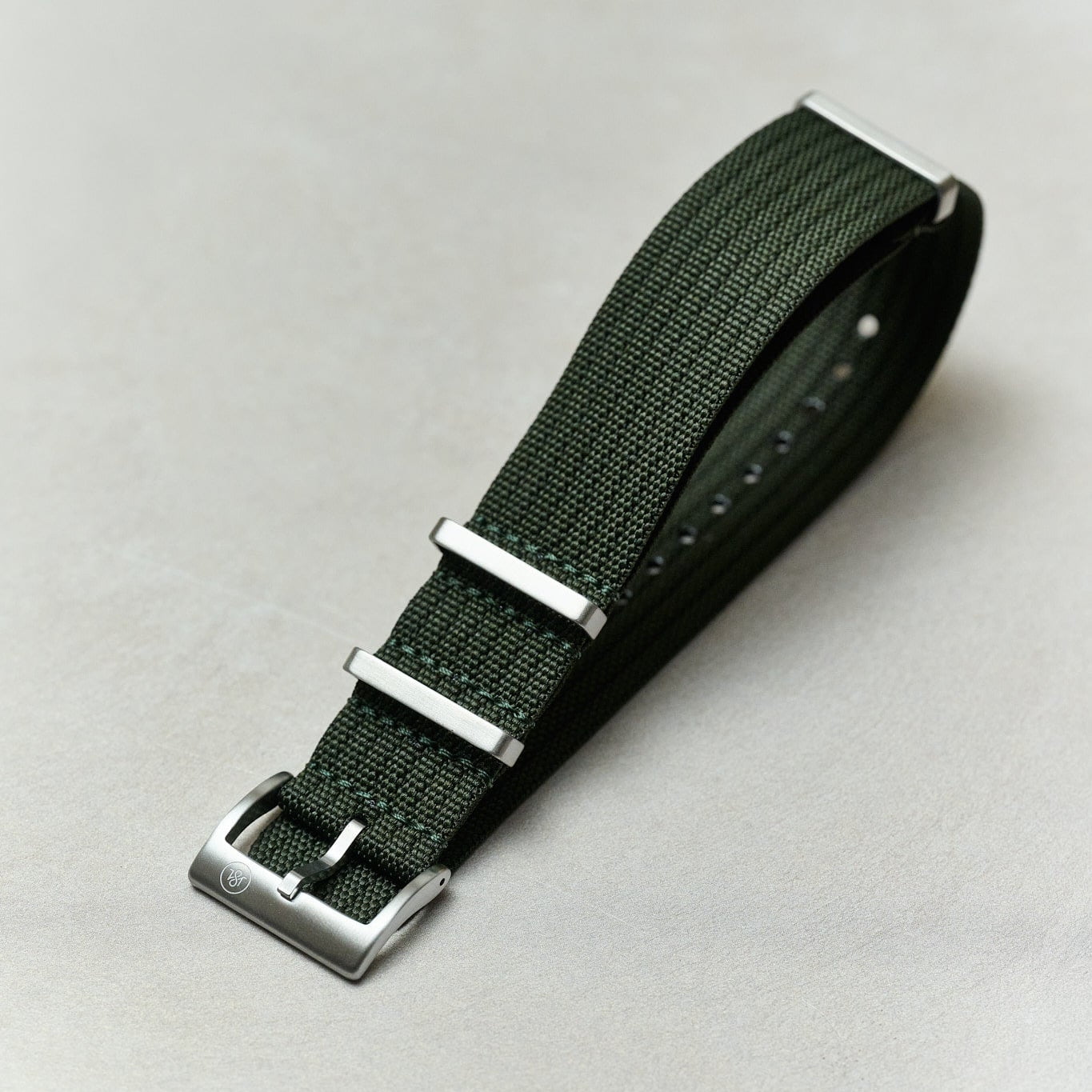 Pleated Fabric Military Watch Strap - Army Green - The Strap Tailor