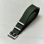Pleated Fabric Military Watch Strap - Army Green - The Strap Tailor