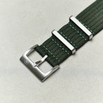 Pleated Fabric Military Watch Strap - Army Green - The Strap Tailor