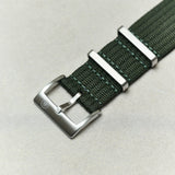 Pleated Fabric Military Watch Strap - Army Green - The Strap Tailor