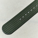 Pleated Fabric Military Watch Strap - Army Green - The Strap Tailor