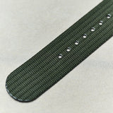 Pleated Fabric Military Watch Strap - Army Green - The Strap Tailor