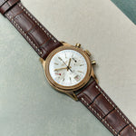 Embossed Crocodile Watch Strap - Matte Brown & Cream - RTW - The Strap Tailor