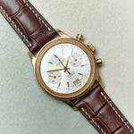 Embossed Crocodile Watch Strap - Matte Brown & Cream - RTW - The Strap Tailor
