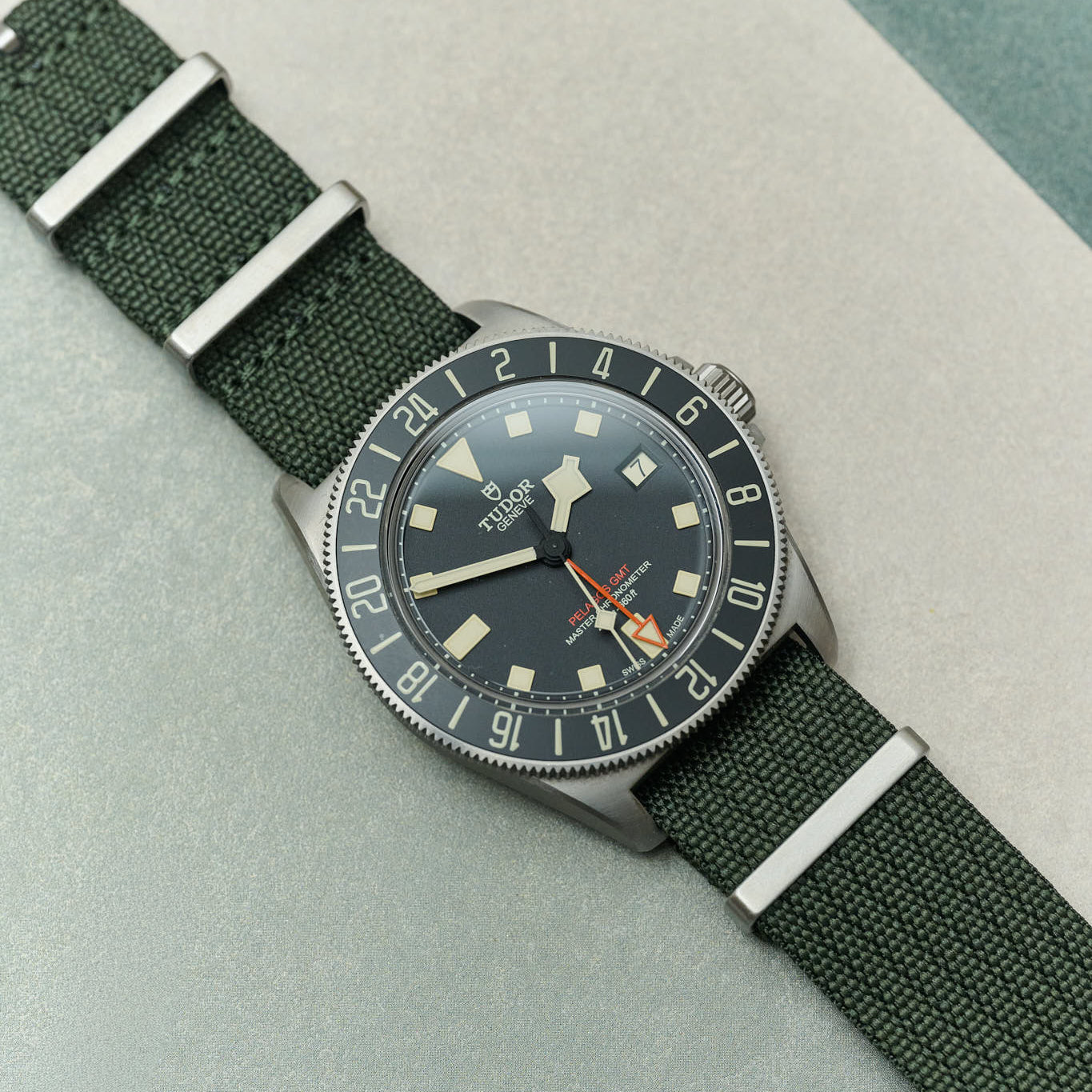 Pleated Fabric Military Watch Strap - Army Green - The Strap Tailor