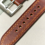 Badalassi Wax Rally Watch Strap - Tan Brown - RTW - The Strap Tailor