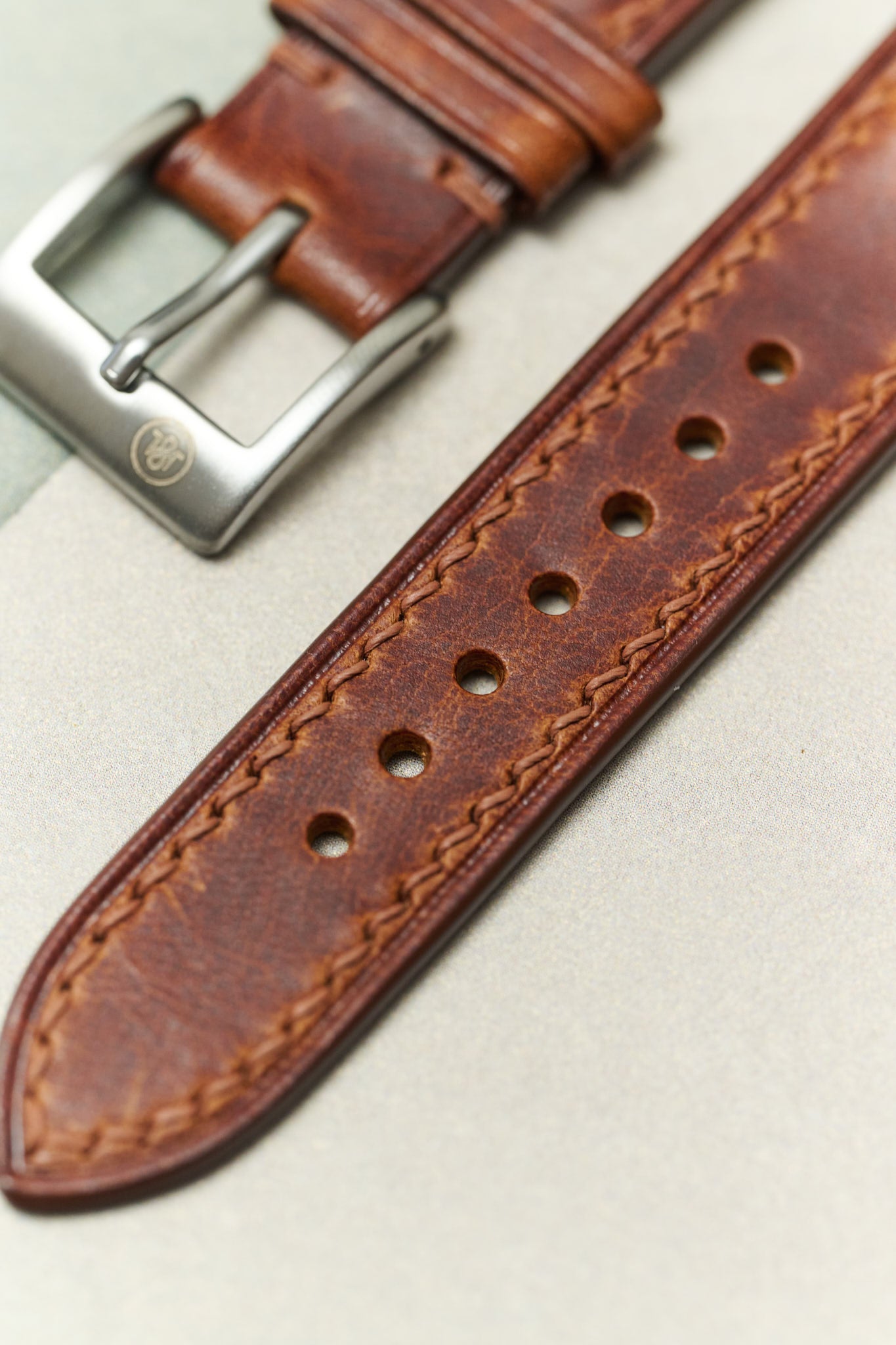 Badalassi Wax Rally Watch Strap - Tan Brown - RTW - The Strap Tailor