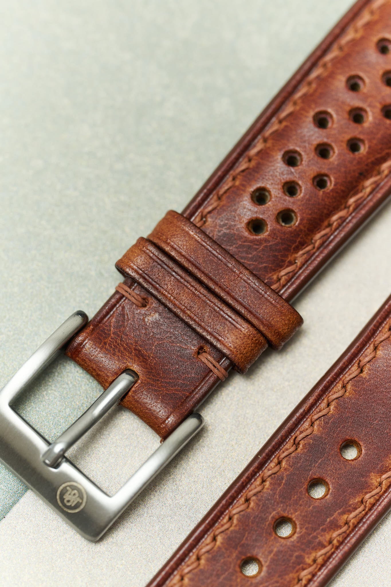 Badalassi Wax Rally Watch Strap - Tan Brown - RTW - The Strap Tailor