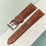 Badalassi Wax Rally Watch Strap - Tan Brown - RTW - The Strap Tailor