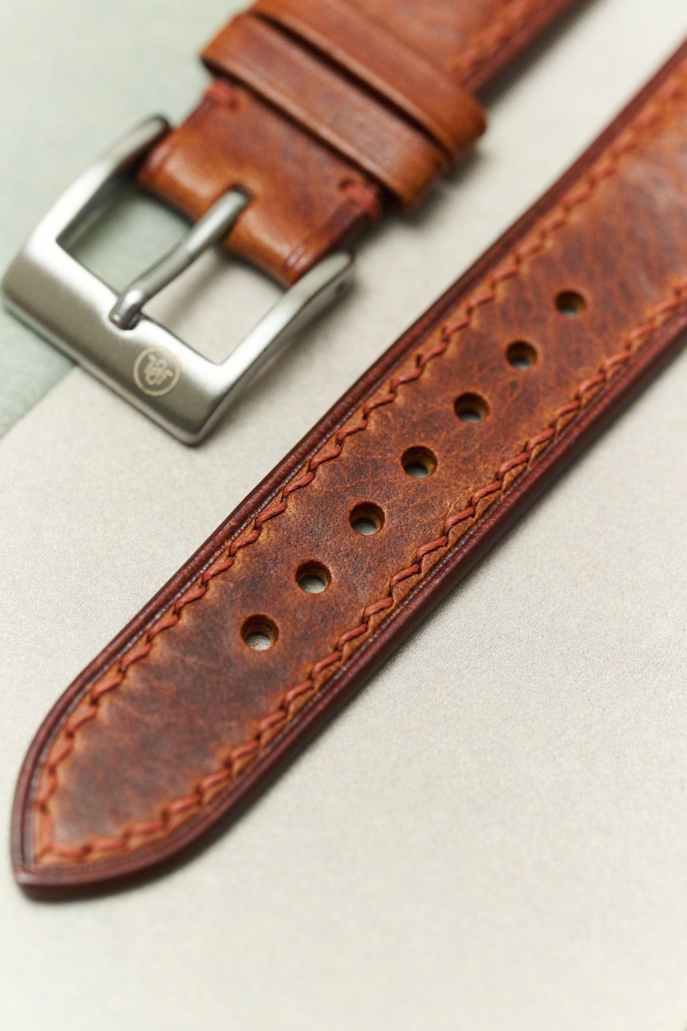 Badalassi Wax Watch Strap - Tan Brown - RTW - The Strap Tailor