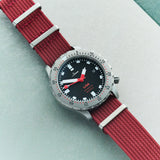 Premium Ribbed Fabric Watch Strap - Burgundy