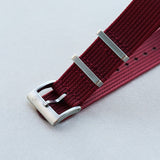 Premium Ribbed Fabric Watch Strap - Burgundy