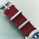 Premium Ribbed Fabric Watch Strap - Burgundy