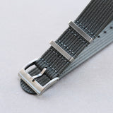 Premium Ribbed Fabric Watch Strap - Smoke Grey