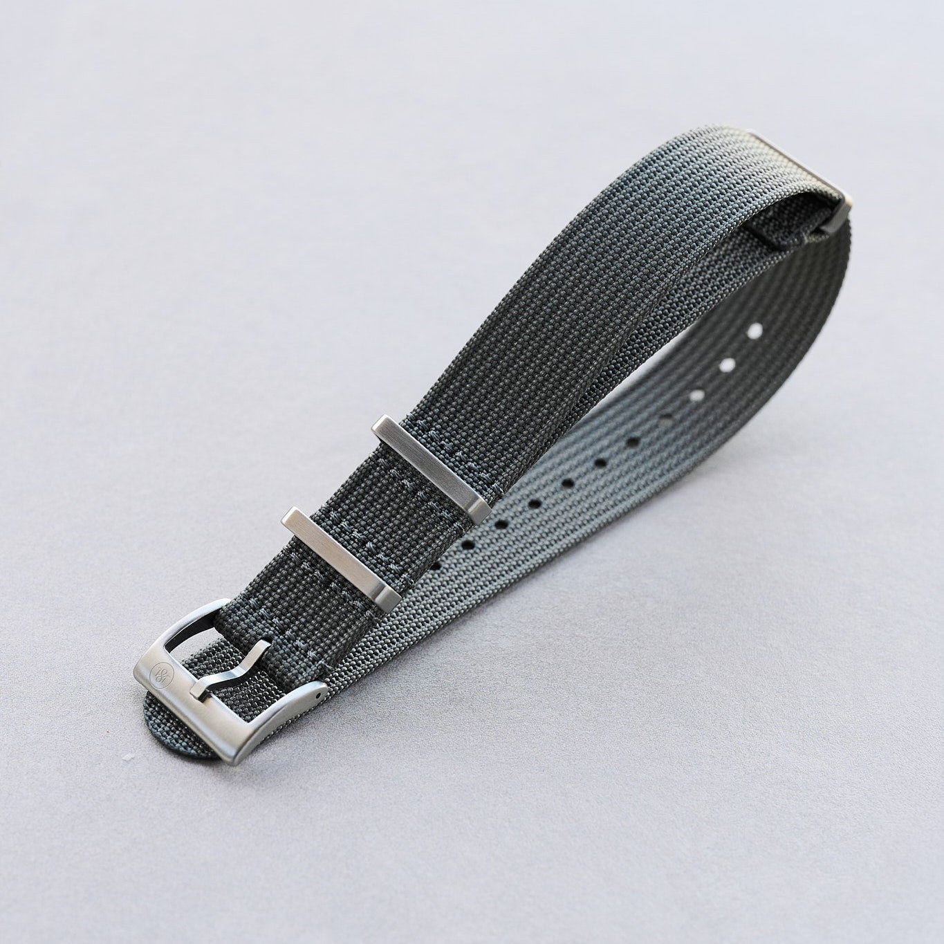 Premium Ribbed Fabric Watch Strap - Smoke Grey - The Strap Tailor