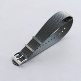 Premium Ribbed Fabric Watch Strap - Smoke Grey