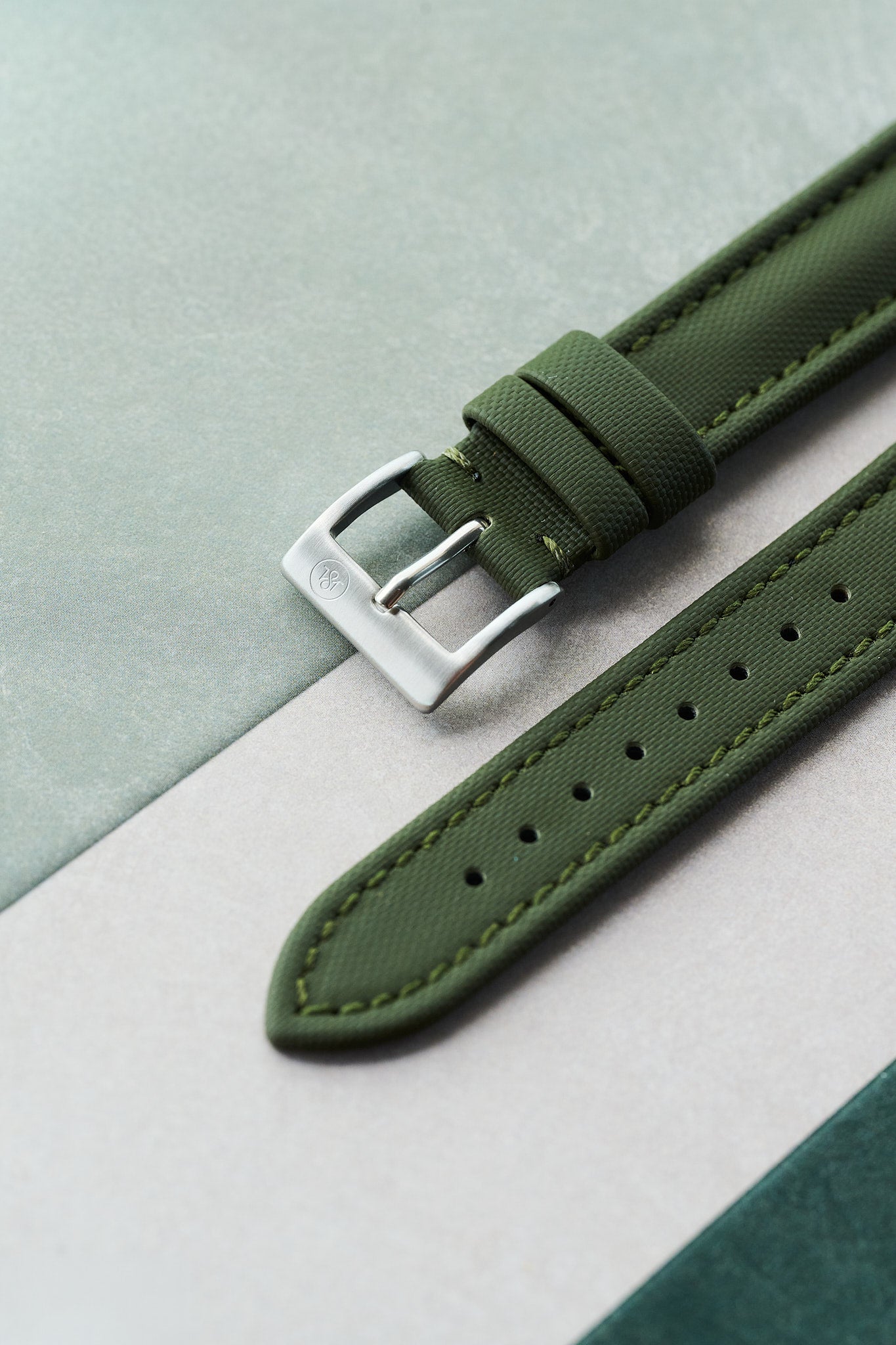 Sailcloth Watch Strap - Army Green - The Strap Tailor