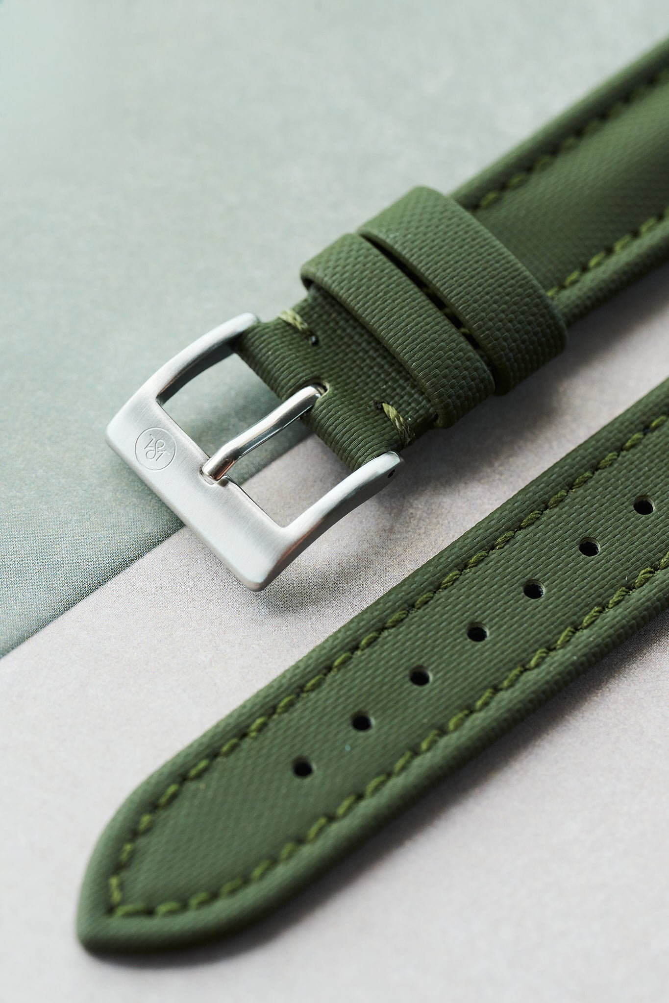 Sailcloth Watch Strap - Army Green - The Strap Tailor