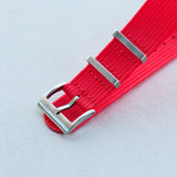 Premium Ribbed Fabric Watch Strap - Rage Red