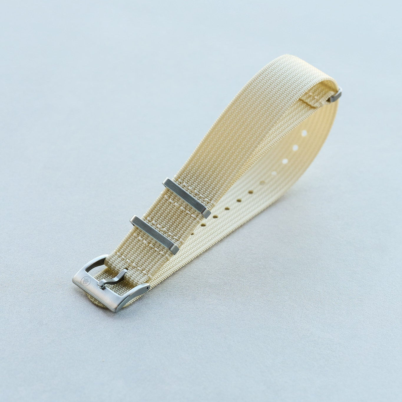 Premium Ribbed Fabric Watch Strap - Cream - The Strap Tailor
