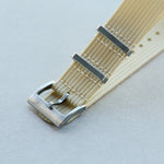 Premium Ribbed Fabric Watch Strap - Cream - The Strap Tailor