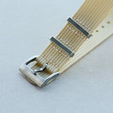 Premium Ribbed Fabric Watch Strap - Cream - The Strap Tailor