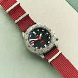 Premium Ribbed Fabric Watch Strap - Burgundy