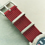 Premium Ribbed Fabric Watch Strap - Burgundy