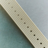 Premium Ribbed Fabric Watch Strap - Cream