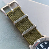 Premium Ribbed Fabric Watch Strap - Army Green
