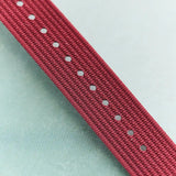 Premium Ribbed Fabric Watch Strap - Burgundy